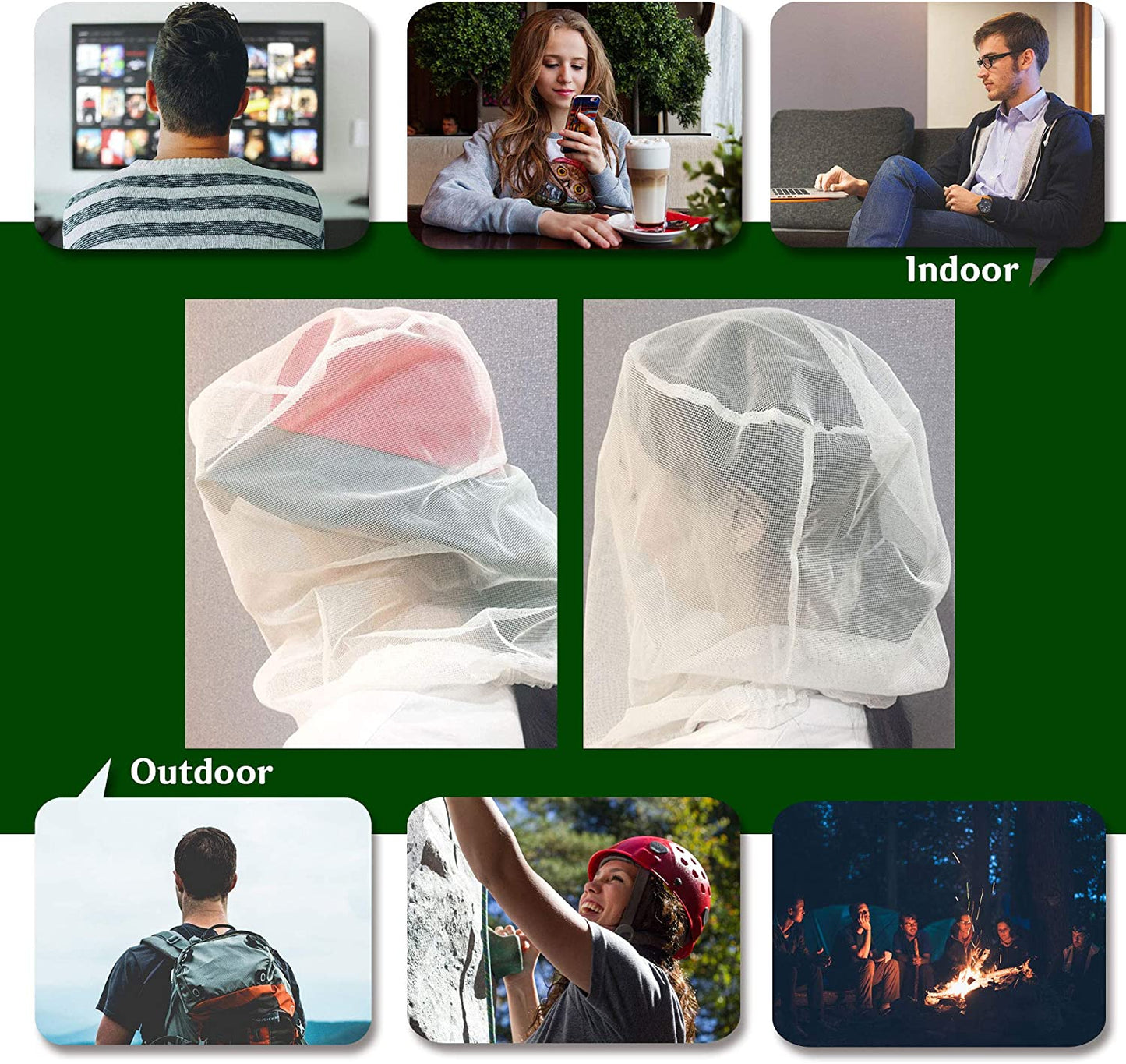 Head net Blocks EMF 5G UV Particle Bug, Protect heads from all hazards
