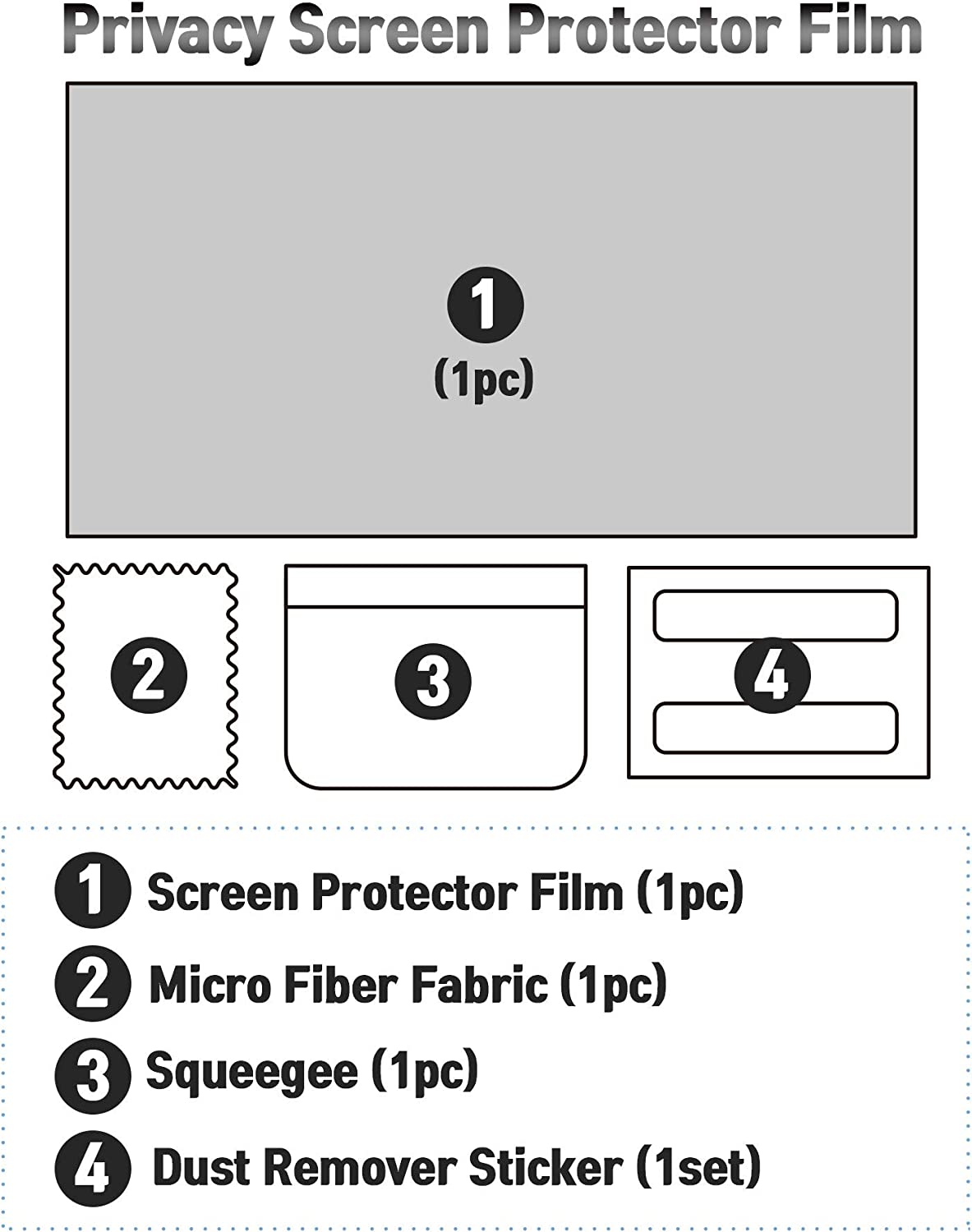 Privacy Screen Filter - Block Peeking Blue Light Glare 11.6-34"